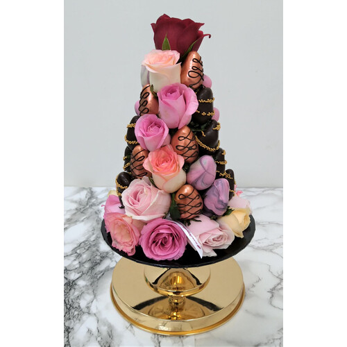 25cm Purple Marble Strawberry Tower (Small)